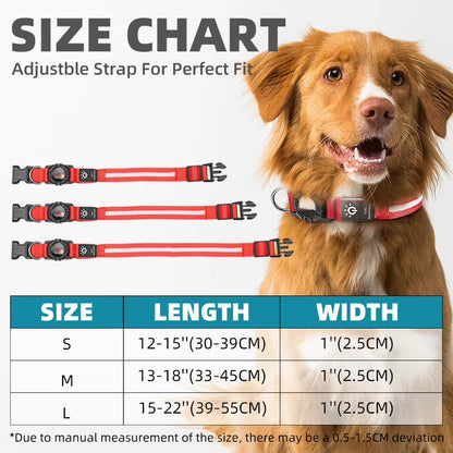 PawFlex AirTag LED Dog Collar - Waterproof Night Safety Collar