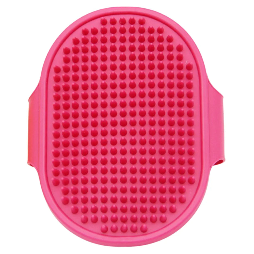 Pet Grooming Brush for Bath Massage, Silicone Bristle Deshedding Tool with Ergonomic Handle for Cats Dogs, 1PC
