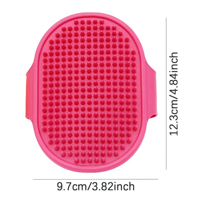 Pet Grooming Brush for Bath Massage, Silicone Bristle Deshedding Tool with Ergonomic Handle for Cats Dogs, 1PC