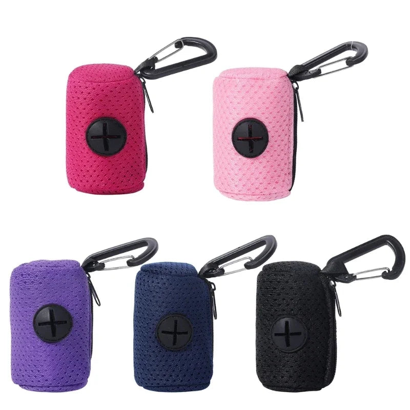Dog Poop Bag Dispenser Portable Holder, Leash Attach Pet Waste Bag Container, Durable Outdoor Walking Travel Pet Supply