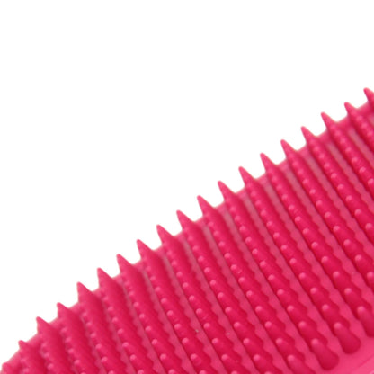 Pet Grooming Brush for Bath Massage, Silicone Bristle Deshedding Tool with Ergonomic Handle for Cats Dogs, 1PC