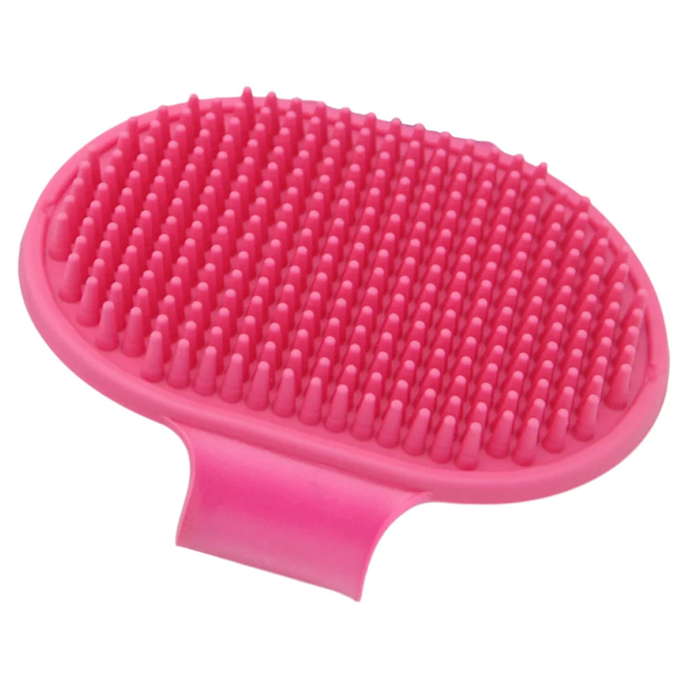 Pet Grooming Brush for Bath Massage, Silicone Bristle Deshedding Tool with Ergonomic Handle for Cats Dogs, 1PC