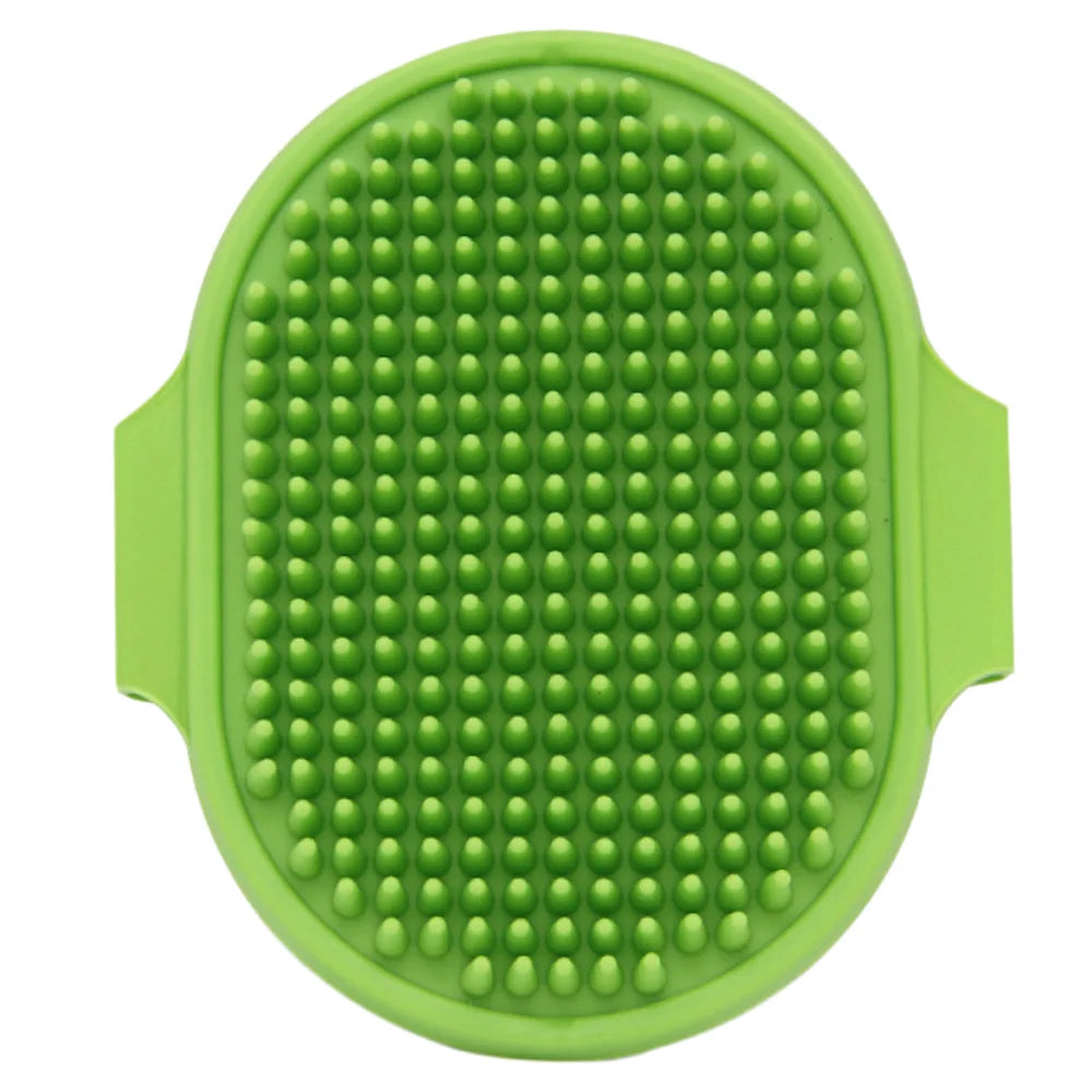 Pet Grooming Brush for Bath Massage, Silicone Bristle Deshedding Tool with Ergonomic Handle for Cats Dogs, 1PC