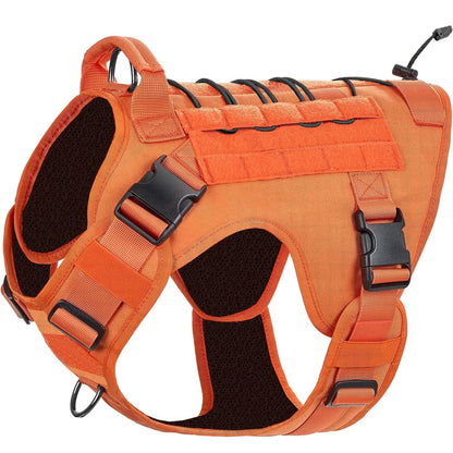 Dog Harness,Tactical Dog Harness with Handle,No-Pull Service Dog Vest with Hook & Loop Panels,Adjustable Dog Vest Harness for Wa