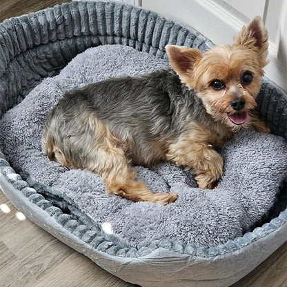 Deluxe Oval Dog Bed - Double-Sided Washable Pet Bed with Non-Slip Base, Removable Mat for All-Season Comfort, Suitable