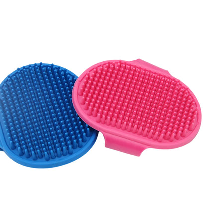Pet Grooming Brush for Bath Massage, Silicone Bristle Deshedding Tool with Ergonomic Handle for Cats Dogs, 1PC
