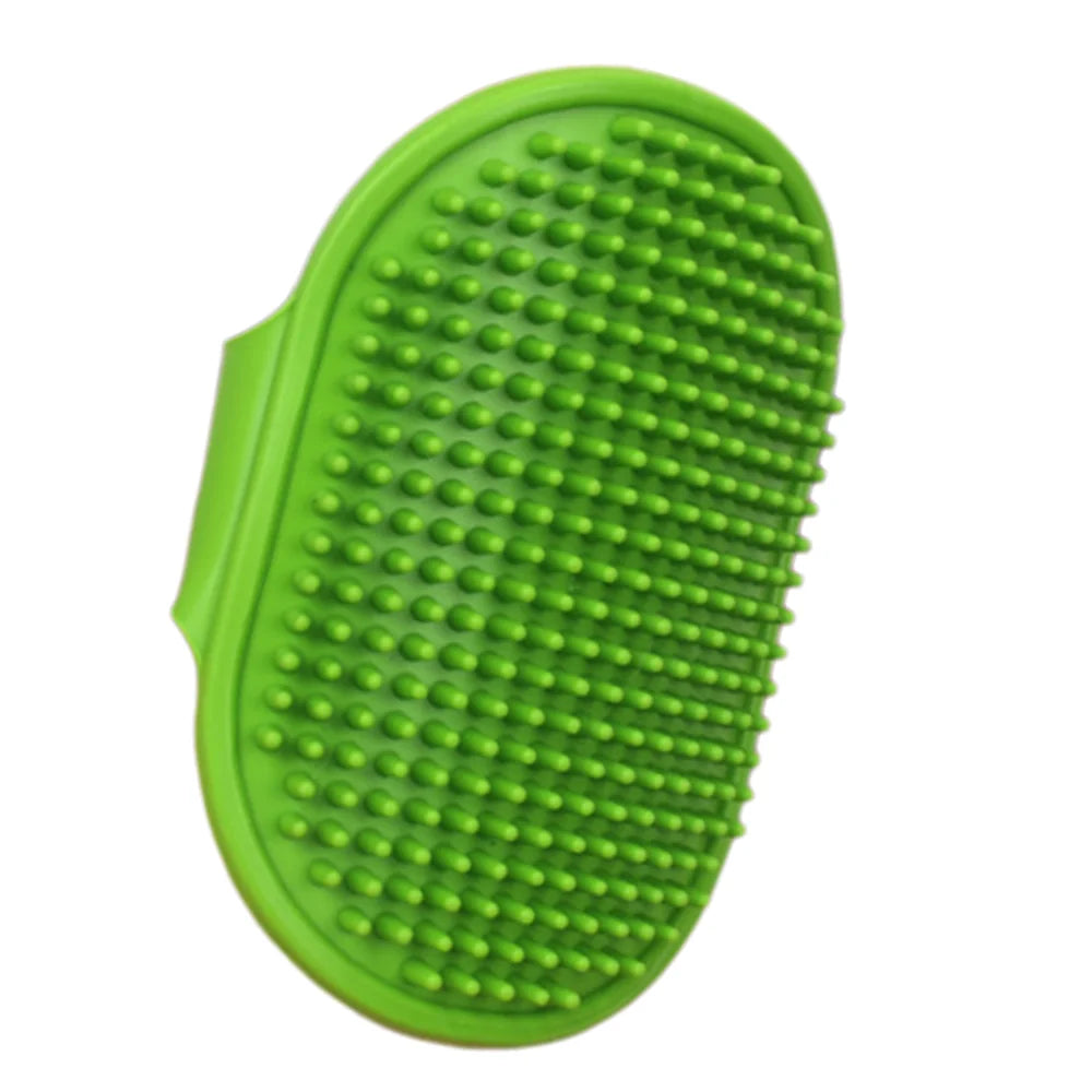 Pet Grooming Brush for Bath Massage, Silicone Bristle Deshedding Tool with Ergonomic Handle for Cats Dogs, 1PC